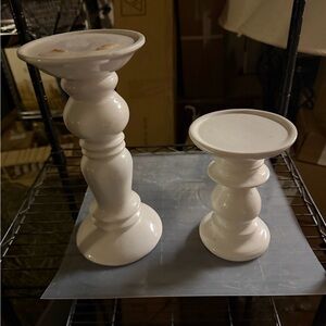 Elegant White Candle Holders